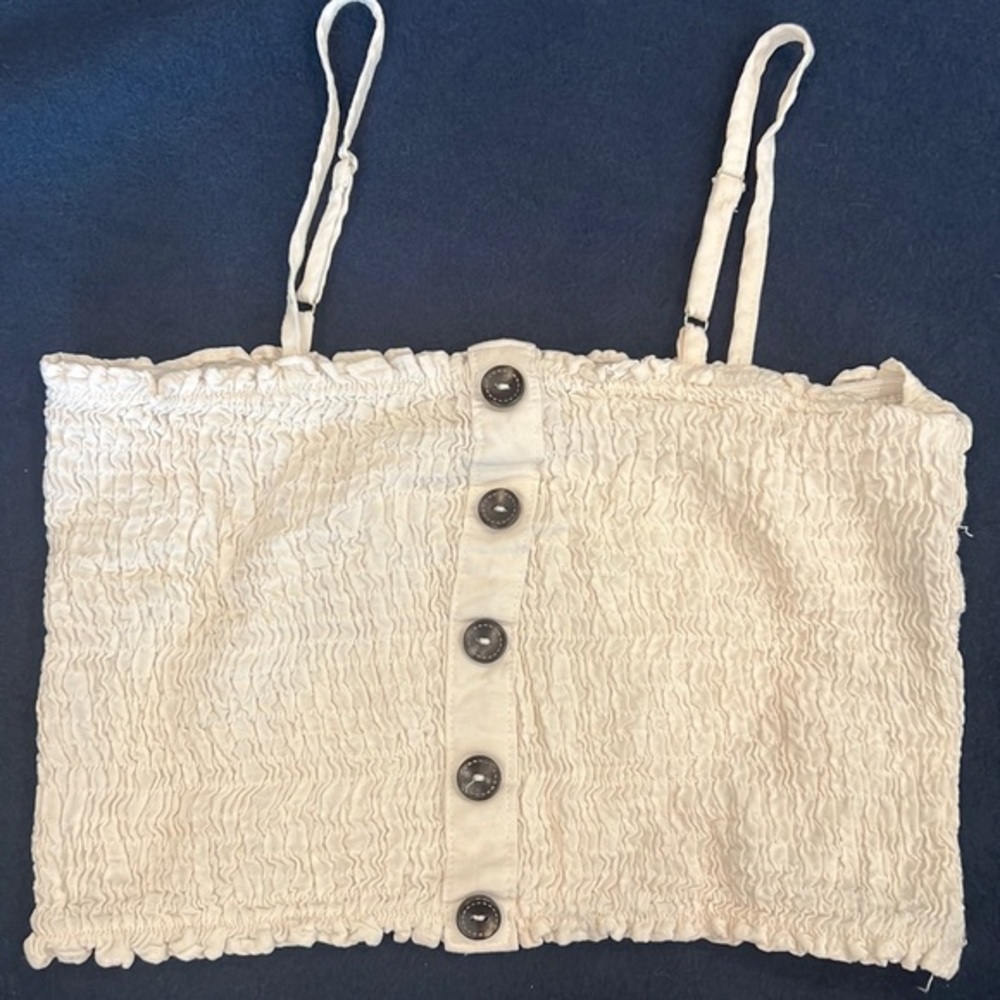 Active USA white crop top with faux buttons. Size small. Excellent condition!